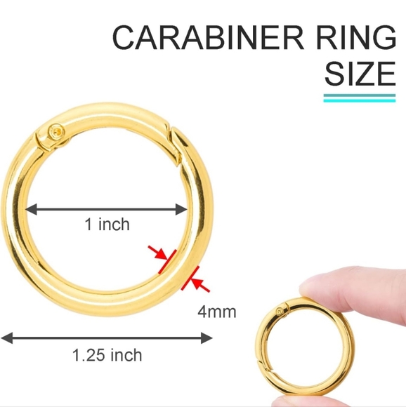 NEW 2 Pack Gold round carabiner snap clip - Picture 1 of 7